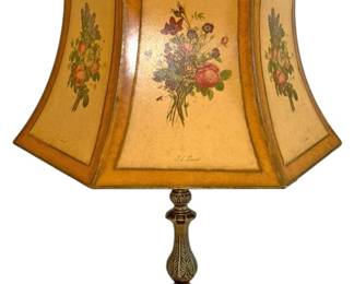Bronze Tone Metal Lamp with Vintage Shade 