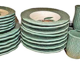 Vintage Wicker Dish Set 