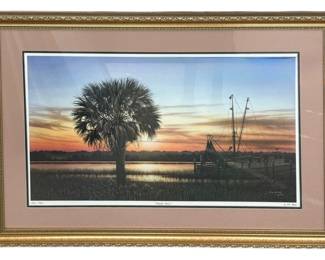 Palmetto Sunset Lithograph 