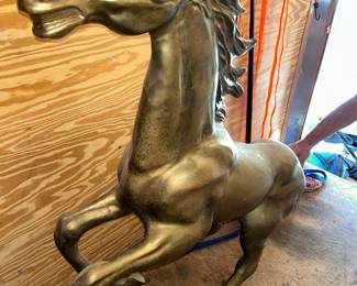 Large brass horse