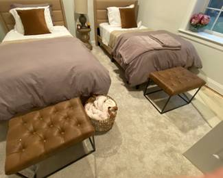 Twin Beds, Bedding and Benches