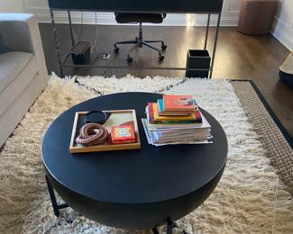 Black Coffee Table, Jute Rug, Shag Rug, moroccan