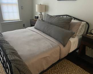 Black Iron Bed and Bedding