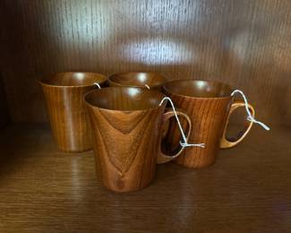 MCM Teak Coffee Mugs
