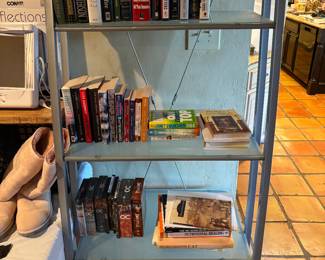 Books and metal shelving
