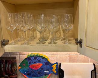 Pots and pans, wine glasses