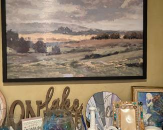 Decorative items, frames, countryside picture