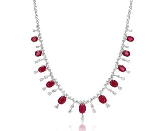 Lot 8248 Ruby Diamond NeclaceGIA Certified