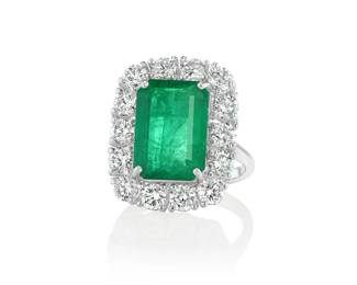 Lot 8250 Emerald Diamond RingGIA Certified