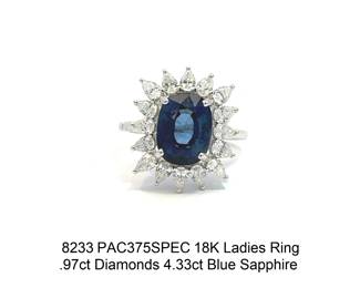 Lot 8233 Blue Sapphire Diamond Ring