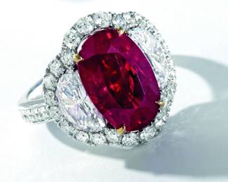 Lot 869 Pigeon Blood Ruby Ring