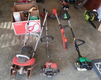 weed eaters and tiller
