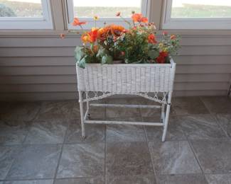 wicker rectangular  plant  holder