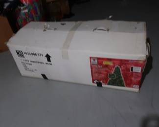 large Christmas tree still in box