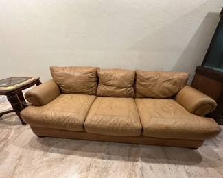 Leather Couch 103" long X 45-1/1" deep X 31-1/4" High $200  or OBO