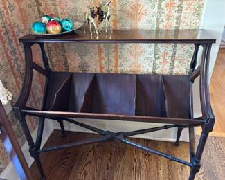 Mahogany 19th century Library book trough 