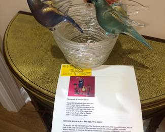 Vintage Formia Murano blown glass 3 Sparrows Nest Sculpture