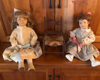 Antique wooden jointed dolls
