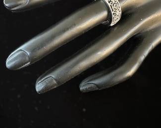 18k Diamond and Sapphire Ring, size 6.5