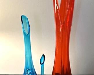 Mid-Century Modern Viking Swung Glass Vases