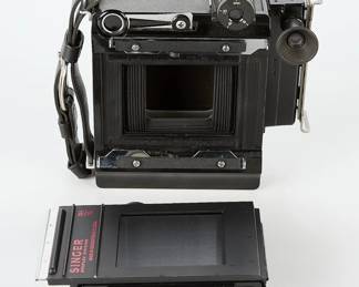Graflex Century Graphic camera, large format folding press camera. 