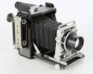 Graflex Century Graphic camera, large format folding press camera. 