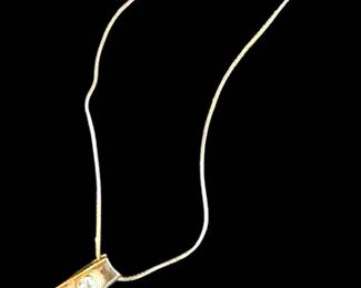 14k with emerald and diamond necklace