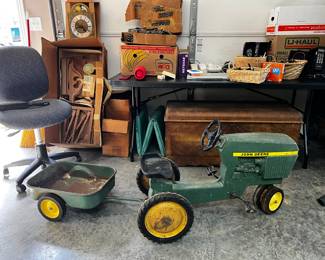 Vintage John Deere Tractor and Wagon