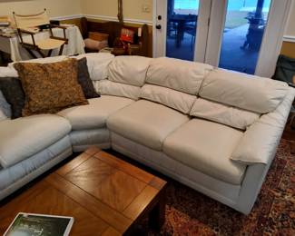 Leather Craft Sectional Cair and Ottoman 