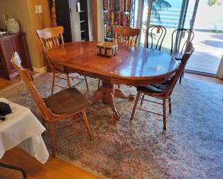 Carved Clawfoot Table with Leaf Storage Inside