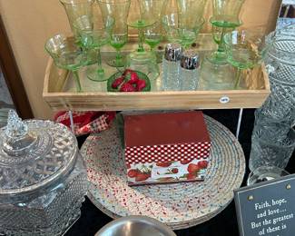 Green depression glass