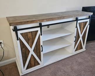 Available for Presale (704-724-3288) TV stand w/sliding doors