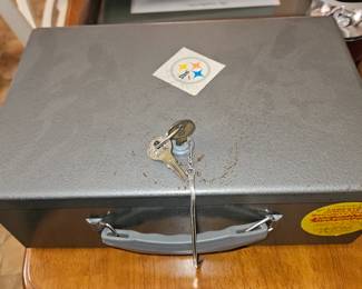 lock box with key located in basement, heavy