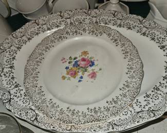 these platters coordinate with the everyday set. kitchen cabinet. Vintage