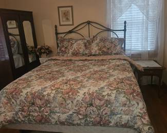 upper bedroom, includes mattress. Comforter set sold separately. No draperies convey.