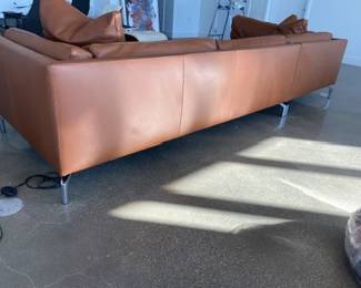 Como Leather Sectional - LAF - designed by Giorgio Soressi for Design Within Reach. DWR retail price $15,569.00. Material: Raise Leather, Color: Canyon Left Facing Chaise

Height (in): 27¼
Width (in): 128½
Depth (in): 79½
Weight (lbs): 330
Seat Height (in): 16½
Seat Depth (in): 28⅜
Back Height (in): 26
Arm Height (in): 26½
Arm Length (in): 52
Arm Width (in): 3
Leg Height (in): 6⅛