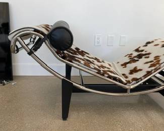 LC4 Chaise Lounge designed by Charlotte Periand material: cowhide. DWR retail price $7,000.00