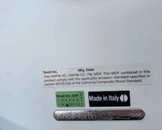 Saarinen Side Table, Round designed by Eero Saarinenen. DWR retail price: $895.00.  Dimensions: 20 "x 20" x 20". This is the authentic Pedestal Table by Knoll; it’s stamped with the KnollStudio logo and Eero Saarinen’s signature. 
This is an authentic Knoll Saarinen Table.
Sturdy, cast-aluminum base.
Distinct sculptural base inspired by a drop of liquid.
A timeless modern classic in continuous production since 1956.