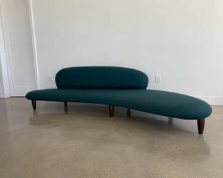 Freeform Sofa designed by Isamu Nogushi - CUSTOM! Manufactured by Vitra. DWR retail price: $13,680.00
Material: Fabric, Upholstery: Credo
Leg: Walnut