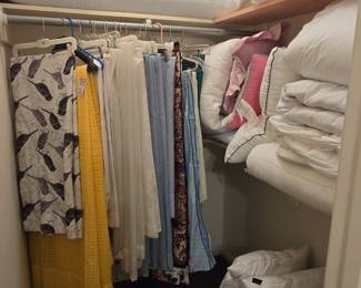 Curtains, pillows, linens