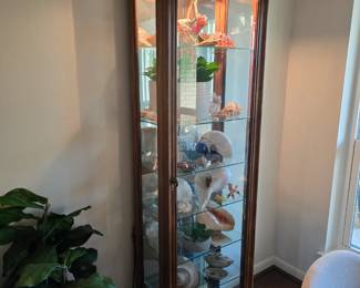 Vintage single-door American Martinsville lighted display cabinet