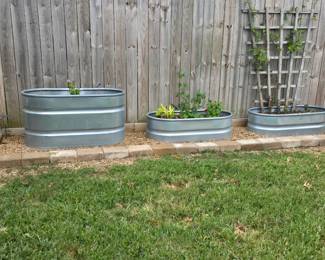 galvanized tank planters (must be emptied neatly)