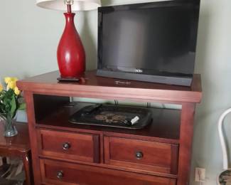 Dresser with television