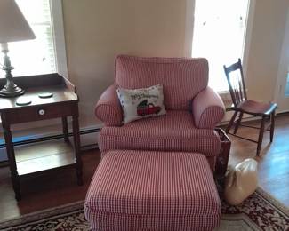 Matching chair with ottoman