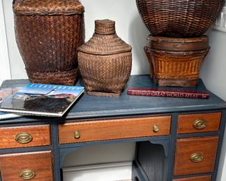 Nice Desk! Lots of Nice Baskets!