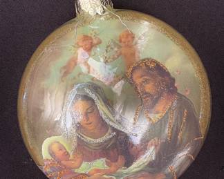 Beautiful Joseph,  Mary and Jesus ornament