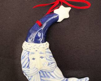 Delft Santa Blue and White Ornament