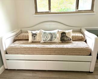 One of the Prettiest Trundle Beds I have seen. Faux Leather with Premium Mattresses.