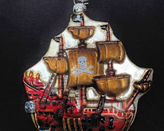 Christmas Pirate Ship Ornament