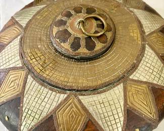 Copper and brass pieces, including cast-iron